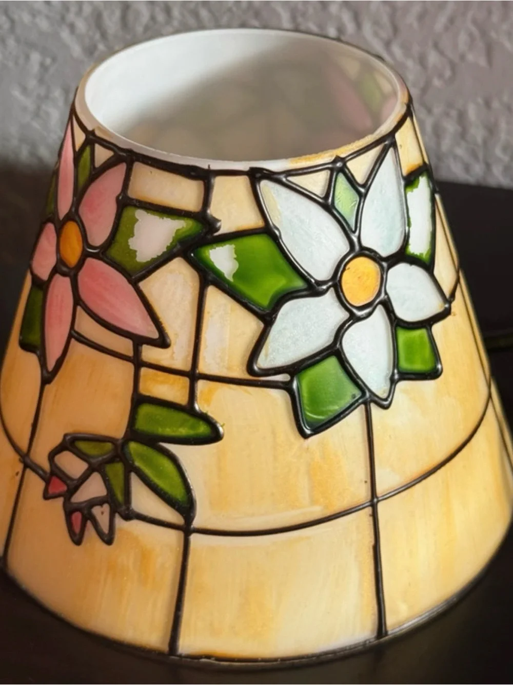 Vintage Tiffany Style Floral Tea Light Fairy Lamp Holder